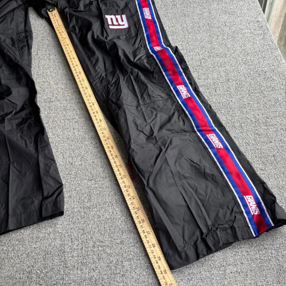 New York Giants Track Pants Mens Small Black NFL Football Full Side Zip Ripstop